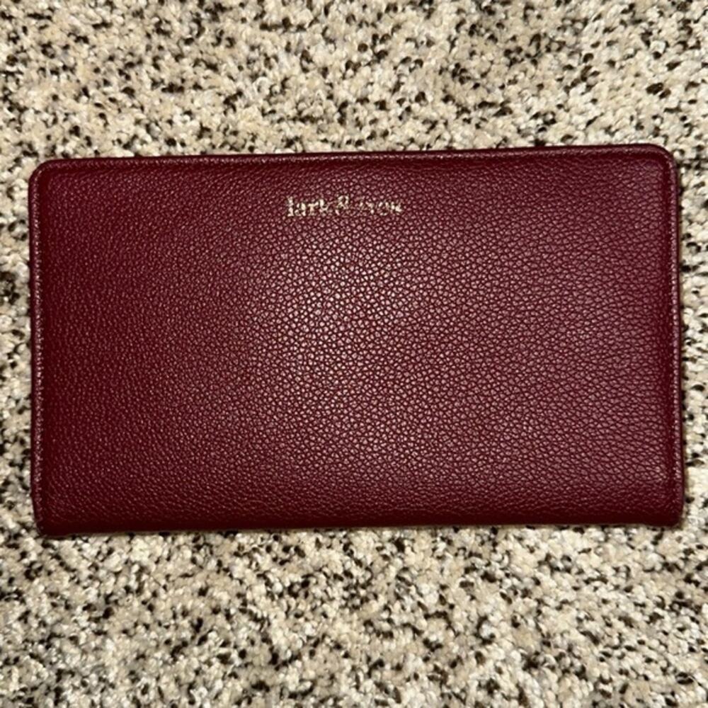 Lark & Ives Continental Snap Wallet in Burgundy Vegan Leather